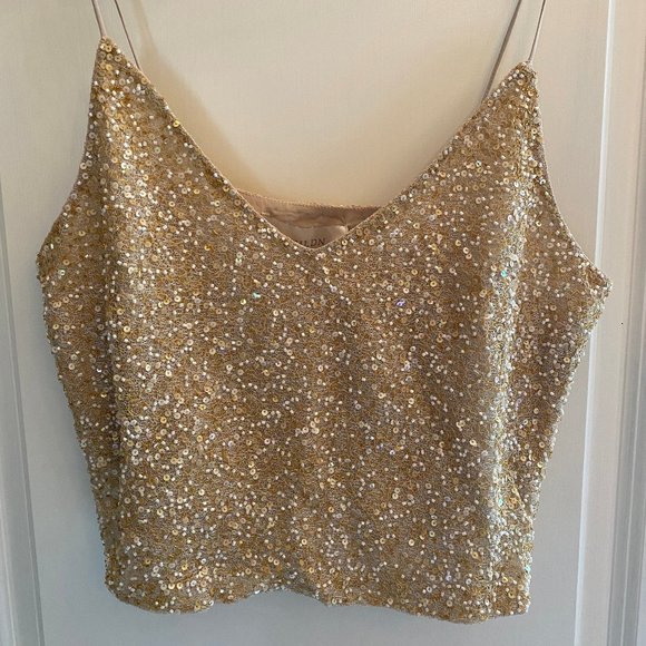 BHLDN Dresses & Skirts - BHLDN gold Allegro sequence top size 10